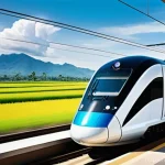 Home 20 철도 차량 설계 기본 원리 - **Prompt:** "A futuristic high-speed electric train, sleek and aerodynamic like a bullet, glides sil...