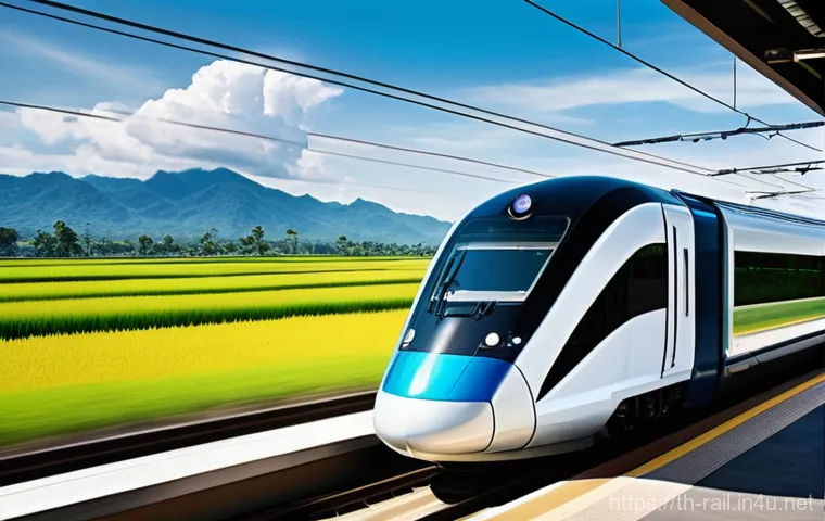 철도 차량 설계 기본 원리 - **Prompt:** "A futuristic high-speed electric train, sleek and aerodynamic like a bullet, glides sil...