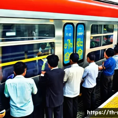 Home 30 철도 시스템 오작동 사례 분석 - **Prompt: Bangkok Commuter's Frustration During a Train Delay**
A highly detailed photograph cap...