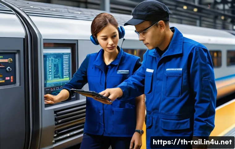 철도 유지보수 전문인력 수요 - **Prompt 1: Advanced Rail System Diagnostics**
    A group of diverse, professional rail system engi...