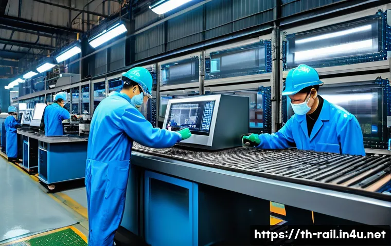 철도 차량 부품 신뢰성 테스트 - A detailed industrial laboratory scene showing engineers conducting durability tests on high-strengt...