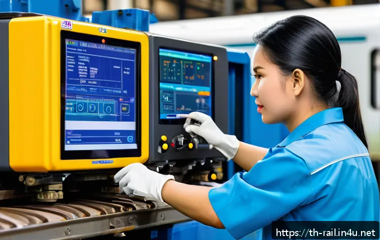 철도기사와 학력 조건 - A skilled Thai railway technician wearing a clean, professional uniform with visible name tag and sa...